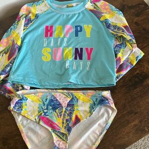 Banana Republic Blue and Yellow Rashguard Swimwear
